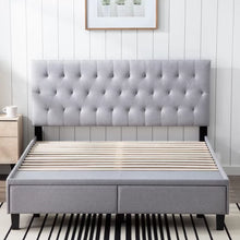 Load image into Gallery viewer, Galey Tufted Upholstered Low Profile Storage Platform Bed queen
