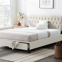 Load image into Gallery viewer, Cream Galey Tufted Upholstered Low Profile Storage Platform Bed full
