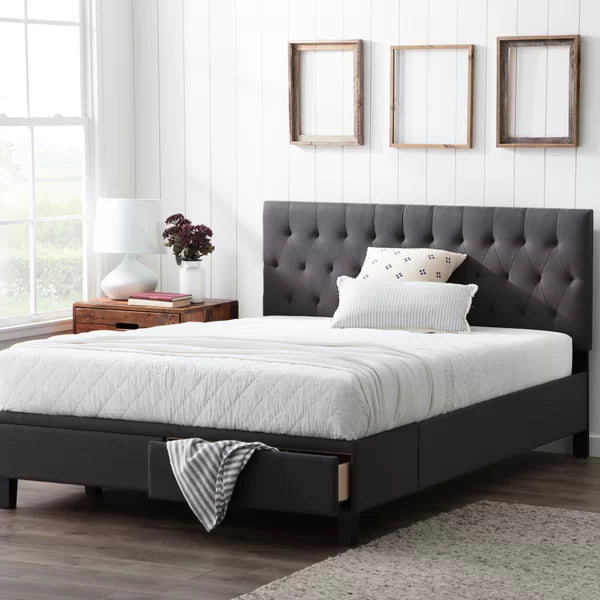 Galey Tufted Upholstered Low Profile Storage Platform Bed full