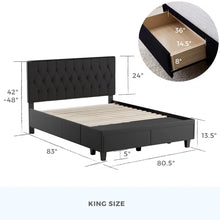 Load image into Gallery viewer, Galey Tufted Upholstered Low Profile Storage Platform Bed king
