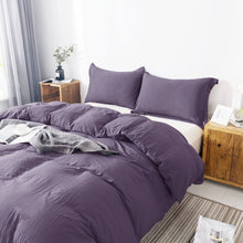 Load image into Gallery viewer, Queen Duvet Cover + 2 Standard Shams Purple Gallagher Microfiber Duvet Cover Set B64 274
