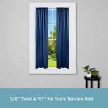 Load image into Gallery viewer, 48&quot; - 84&quot; White Galo Twist &amp; Fit No Tools Adjustable 0.63&quot; Tension Rod - Set of 2 rods
