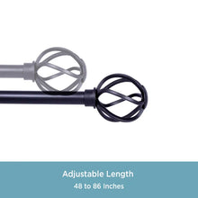 Load image into Gallery viewer, Galon Adjustable 0.63&quot; Single Curtain Rod 48&quot;-86&quot; (SET OF 2)
