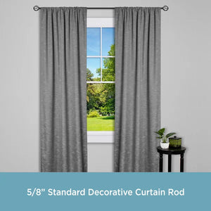 Galon Adjustable 0.63" Single Curtain Rod 48"-86" (SET OF 2)