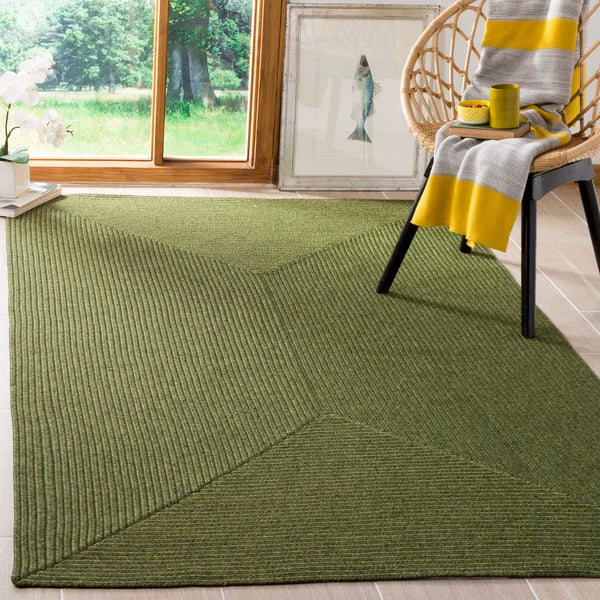 Garbrand Handmade Flatweave Performance Green Rug 10' x 14'
