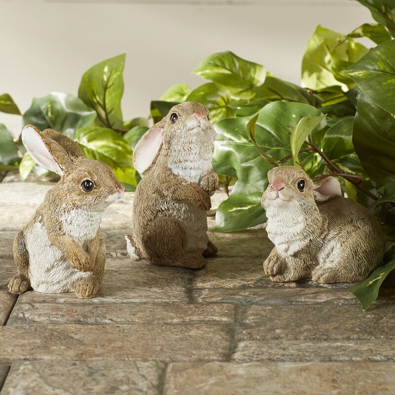 Garden Rabbit Statue Set (Set of 3)
