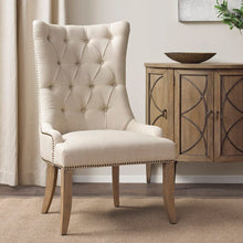 Load image into Gallery viewer, Garnica Tufted Upholstered Wingback Arm Chair in Cream 3774RR
