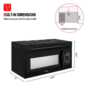 Gasland Chef 30'' Over-The-Range Microwave With 1.6 Cu. Ft. Capacity Over The Stove Microwave Oven