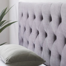 Load image into Gallery viewer, Queen Gray Gatlin Velvet Upholstered Panel Headboard
