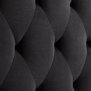 Twin Black Gatlin Velvet Upholstered Panel Headboard