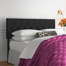 Load image into Gallery viewer, King Black Gatlin Velvet Upholstered Panel Headboard, king  AH3481
