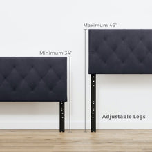 Load image into Gallery viewer, King Black Gatlin Velvet Upholstered Panel Headboard, king  AH3481
