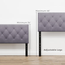 Load image into Gallery viewer, Queen Gray Gatlin Velvet Upholstered Panel Headboard
