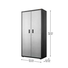 Load image into Gallery viewer, Hammered Granit/Silver Tread GearTrack 72&quot; H x 36&quot; W x 18&quot; D Storage Cabinet
