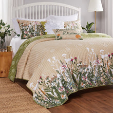 Load image into Gallery viewer, Geil Taupe/Green/White Standard Cotton 126 TC Reversible Quilt Set B22MS4233

