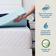 Load image into Gallery viewer, Gel and Aloe Infused 4&quot; Memory Foam Mattress Topper
