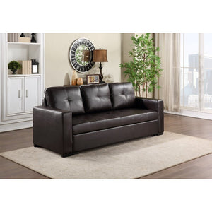 Genece 85'' Faux Leather Square Arm Sofa Bed AS-IS, 5730RR