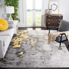 Load image into Gallery viewer, Genesy Abstract Area Rug in Gray/Yellow 8 x 10
