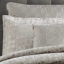 Load image into Gallery viewer, Queen Comforter + 8 Additional Pieces Genoa Gray Microfiber Comforter Set
