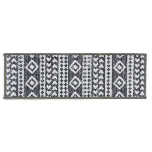 26'' L X 8.6'' W Geometric Non-Slip Gray/Ivory Stair Tread (Set of 13)