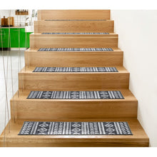 Load image into Gallery viewer, 26&#39;&#39; L X 8.6&#39;&#39; W Geometric Non-Slip Gray/Ivory Stair Tread (Set of 13)
