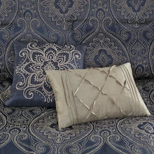 Load image into Gallery viewer, George Navy/Ivory Microfiber 7 Piece Comforter Set king (Set of 7)
