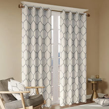 Load image into Gallery viewer, Gerdes Geometric Semi-Sheer Grommet Single Curtain Panel, 50&quot;W x 84&quot;L

