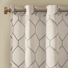 Load image into Gallery viewer, Gerdes Geometric Semi-Sheer Grommet Single Curtain Panel, 50&quot;W x 84&quot;L
