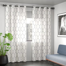 Load image into Gallery viewer, Gerdes Geometric Semi-Sheer Grommet Single Curtain Panel, 50&quot;W x 84&quot;L
