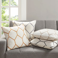 Load image into Gallery viewer, Gerdes Metallic Geo Embroidered Square Pillow Cover &amp; Insert (Set of 2)
