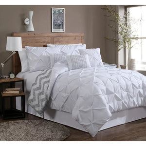 Germain Chevron Navy" Design Of Navy And Off-White Microfiber Reversible Comforter Set queen