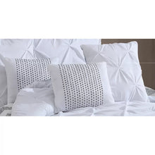 Load image into Gallery viewer, Germain Chevron Navy&quot; Design Of Navy And Off-White Microfiber Reversible Comforter Set queen
