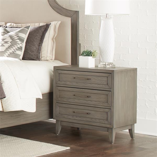 Vogue 3 Drawer Nightstand Gray Wash