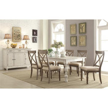 Load image into Gallery viewer, Aberdeen Weathered Worn White Extendable Rectangular Dining Table
