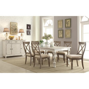Aberdeen Weathered Worn White Extendable Rectangular Dining Table