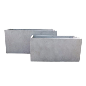 Weathered Concrete Gethsemane 2 - Piece Concrete Planter Box Set Set of 2 MRM694