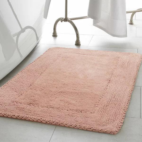 Ghufran Ruffle Rectangle 100% Cotton Bath Rug