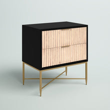 Load image into Gallery viewer, Black Giddens Solid + Manufactured Wood Nightstand, 26&#39;&#39; H X 24&#39;&#39; W X 16&#39;&#39; D
