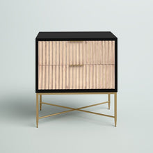 Load image into Gallery viewer, Black Giddens Solid + Manufactured Wood Nightstand, 26&#39;&#39; H X 24&#39;&#39; W X 16&#39;&#39; D
