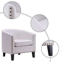 Load image into Gallery viewer, White Gilad 25" W Faux Leather Barrel Chair ( AP637 )
