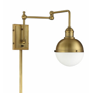 1-Light Swing Arm Lamp in Brass Finish #9532