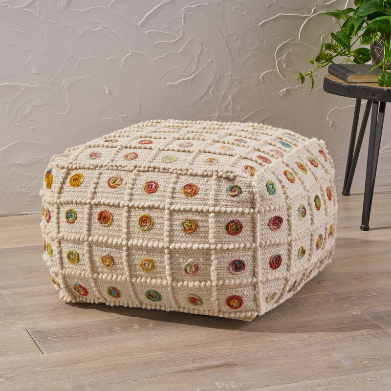 Gilmour 26'' Wide Square Geometric Pouf Ottoman
