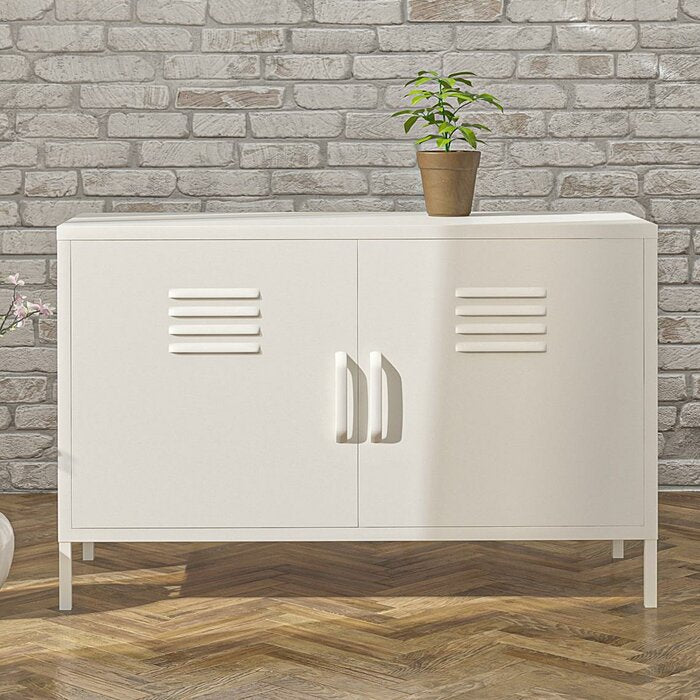 White Gioia 25.2'' Tall Steel 2 - Door Accent Cabinet