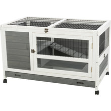 Load image into Gallery viewer, Gipson Rabbit Hutch with Ramp in Gray Solid Wood with White Trim #9815
