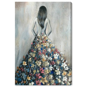 15" H x 10" W x 1.5" D Girl With Flower Thoughts - Graphic Art on Canvas