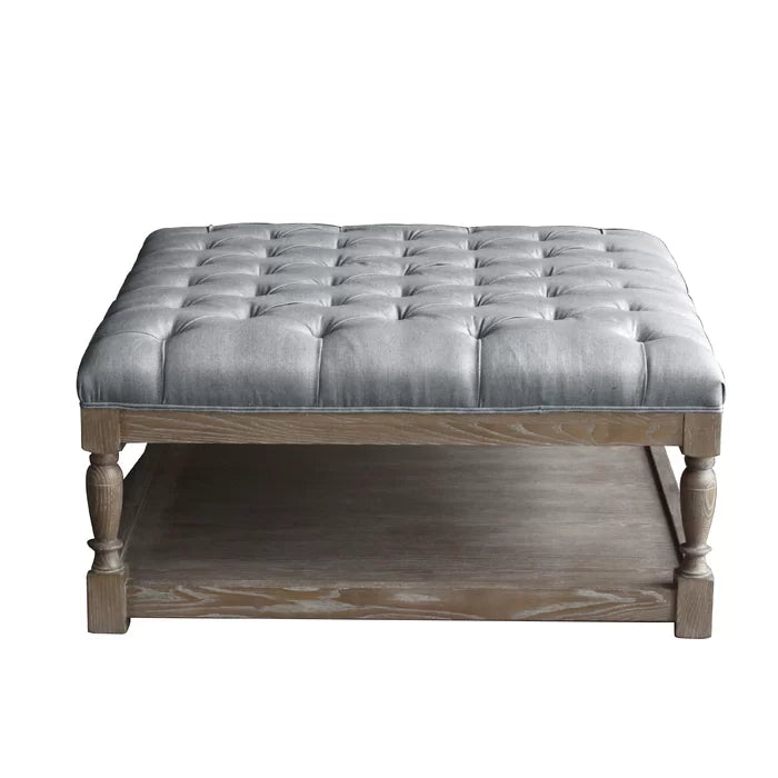 Gisla Solid Wood Floor Shelf Coffee Table with Storage