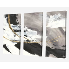 Load image into Gallery viewer, 32&quot; H x 48&quot; W x 1&quot; D Glam Painted Arcs II - 3 Piece Wrapped Canvas Painting
