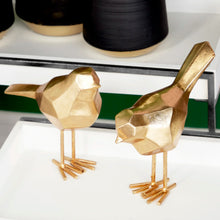 Load image into Gallery viewer, Glam Polystone Faceted Bird 2 Piece Sculpture Set
