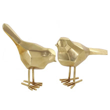 Load image into Gallery viewer, Glam Polystone Faceted Bird 2 Piece Sculpture Set
