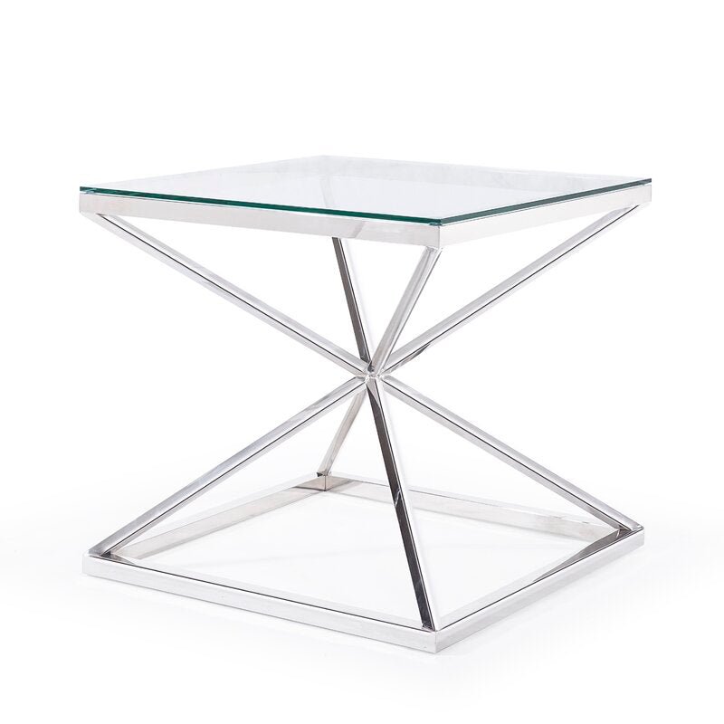 Glass Frame End Table 2056AH